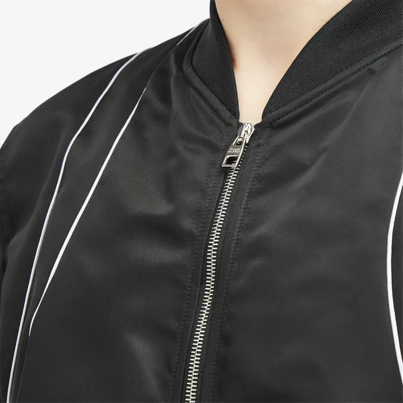 Alexander McQueen Piped Trim Zip Up Bomber Jacket-5