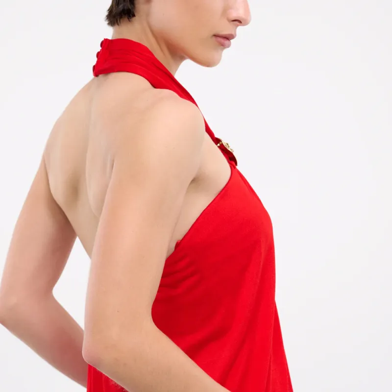 Blumarine Sleeveless Dress Women's Red-6