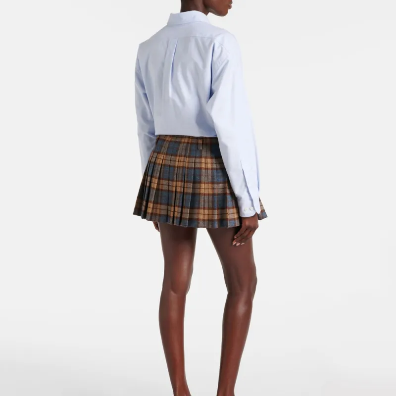 PRADA Checked Mini Skirt-3