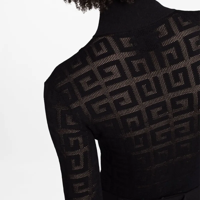Givenchy Slim Fit Sweater In 4G Jacquard 'Black'-6
