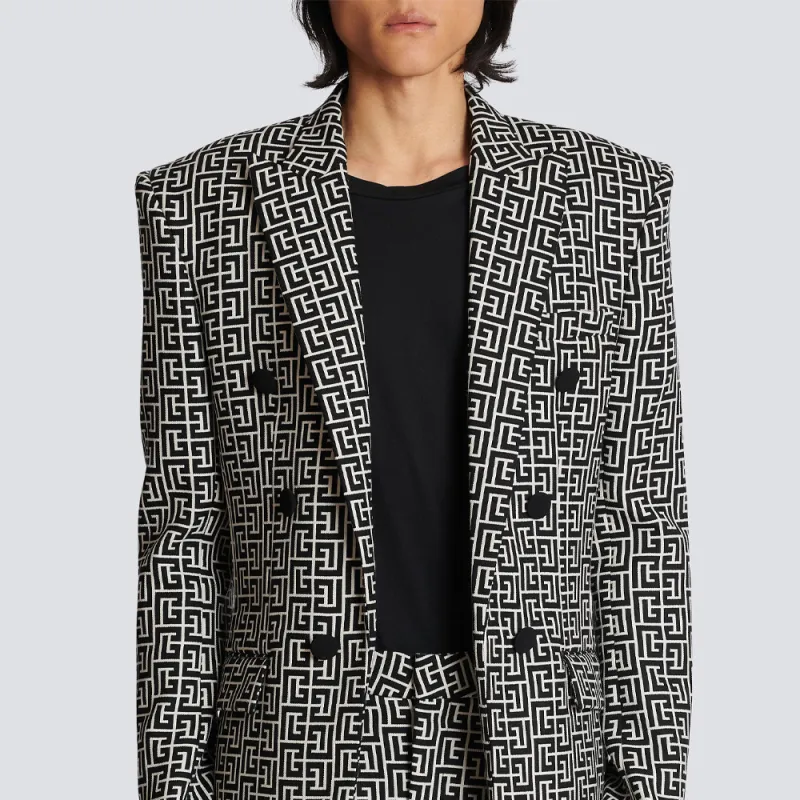 BALMAIN Business Suits Men Black/White-5