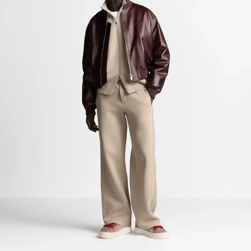 DIOR Leather Jacket Men's Burgundy-4