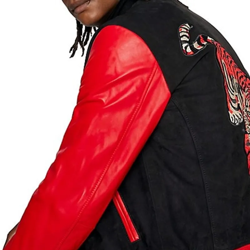 HUGO BOSS FW21 Leather Jacket Men's Red-4