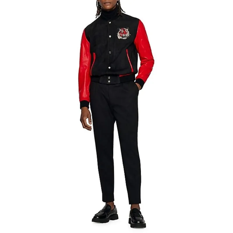 HUGO BOSS FW21 Leather Jacket Men's Red-1