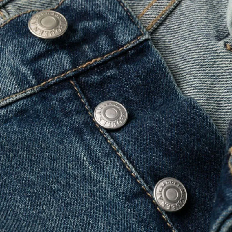 Alexander McQueen Low Rise Logo Embroidered Jeans-5
