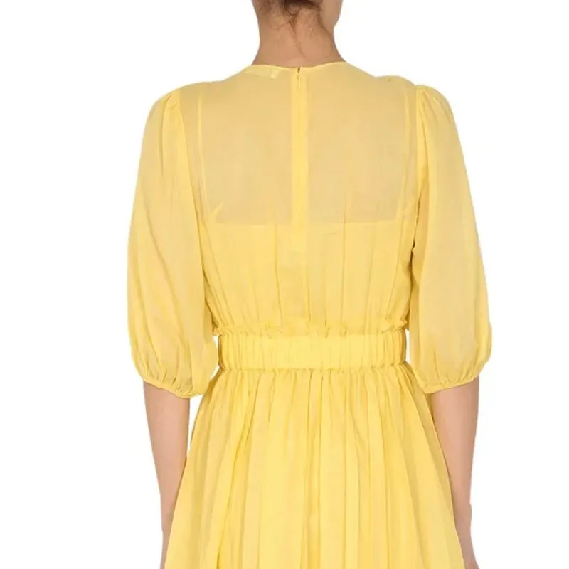 RED VALENTINO REDValentino Puff-Sleeved Midi Dress-4