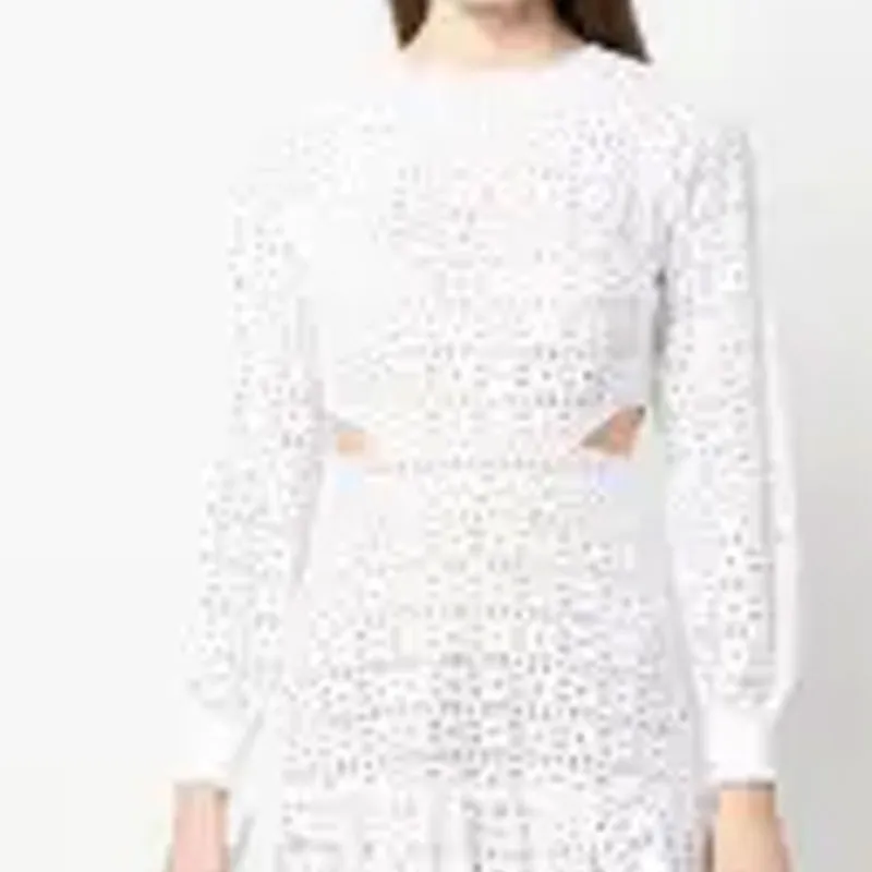 MICHAEL KORS Cotton Eyelet Cutout Mini Dress-5