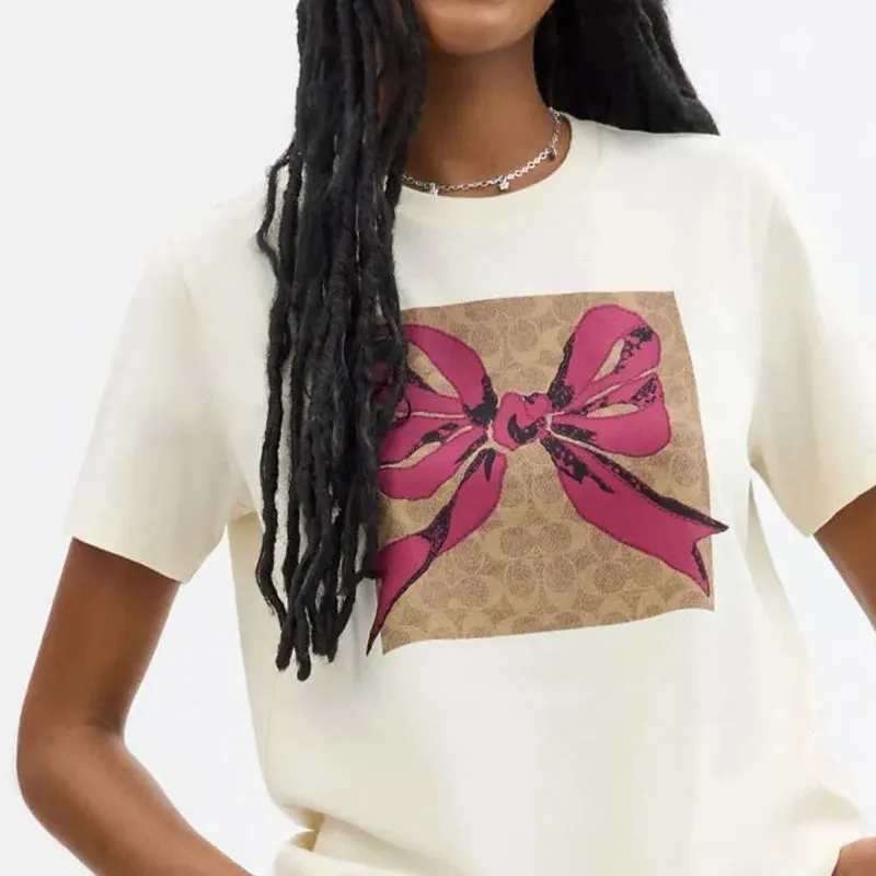 COACH FW24 Regular T Shirt Women's Cream-4