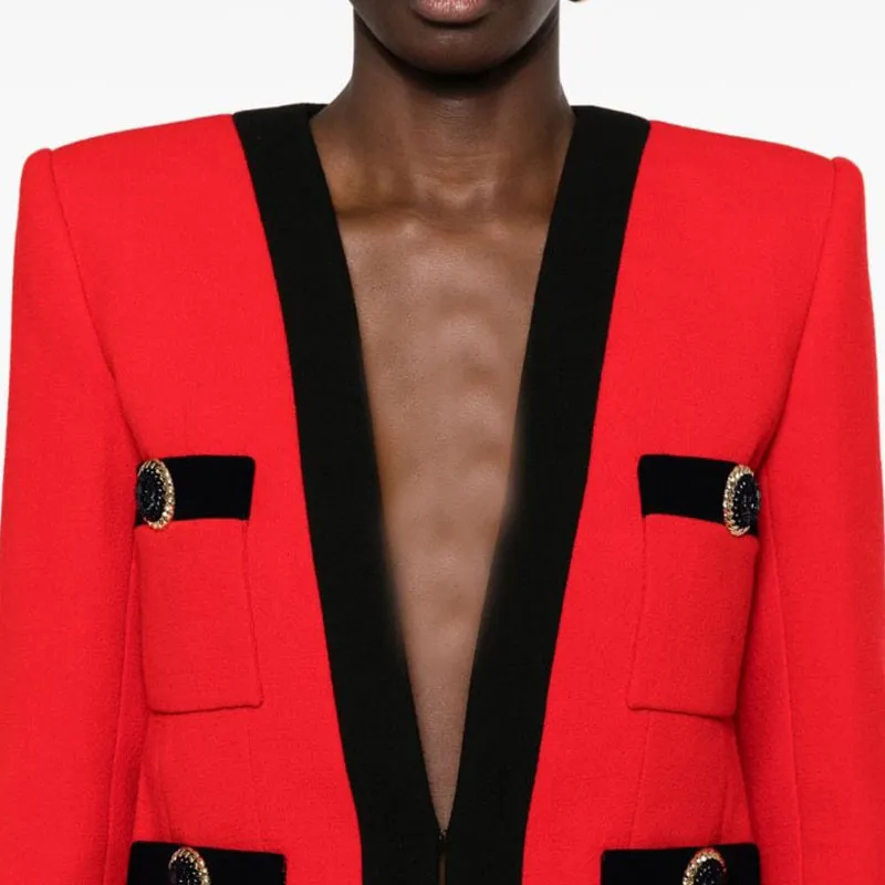 BALMAIN Logo Button Embellished Jacket-4