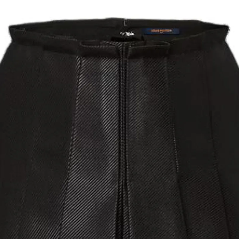 LOUIS VUITTON Asymmetrical Box Pleat Twill Skirt-3