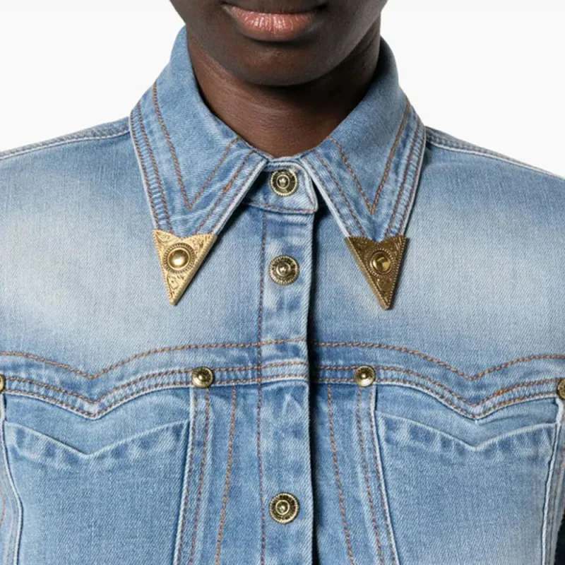 VERSACE JEANS COUTURE SS24 Denim Jacket Women's Blue-4