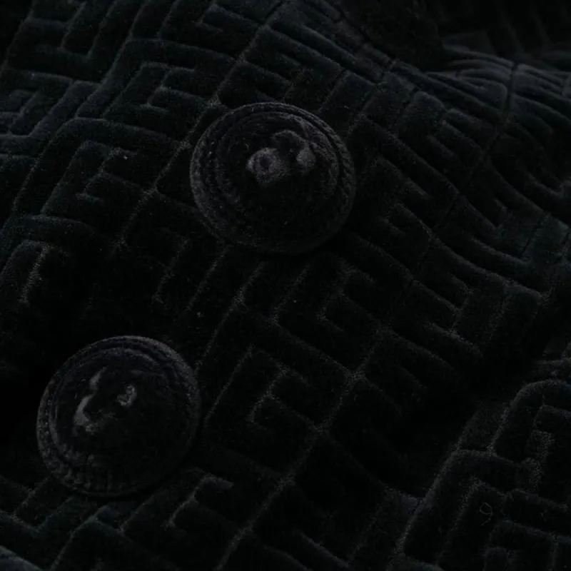 BALMAIN Monogram Patterned Velvet Cropped Trousers-5