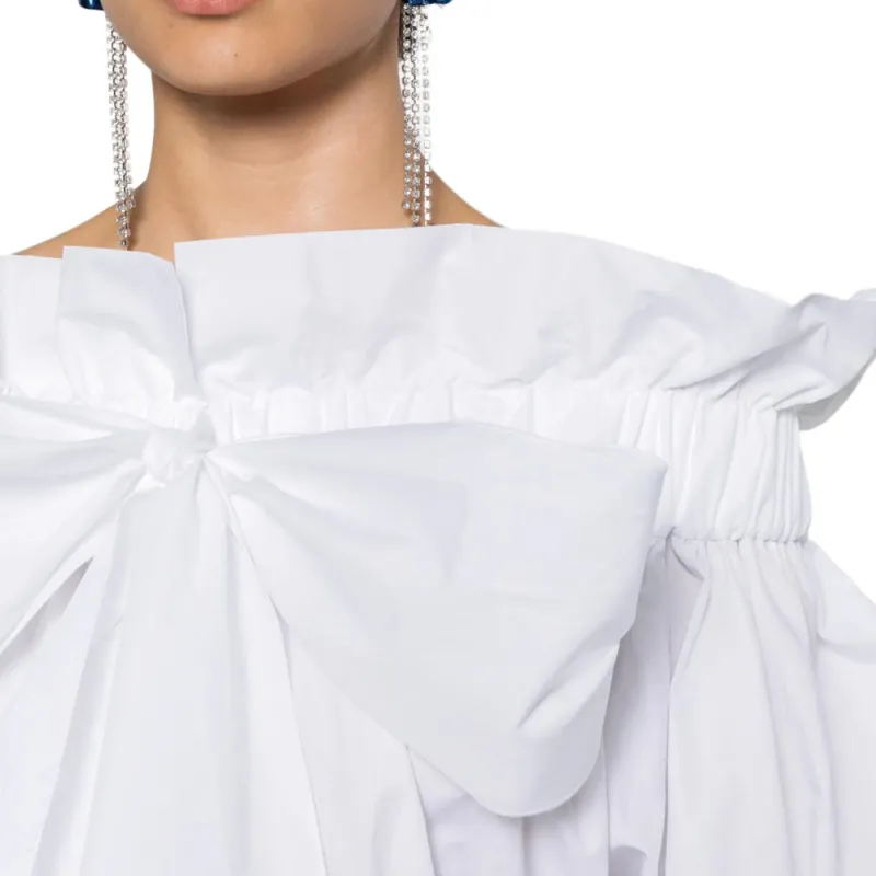 Patou Bow-Detailed Cropped Poplin Top-4