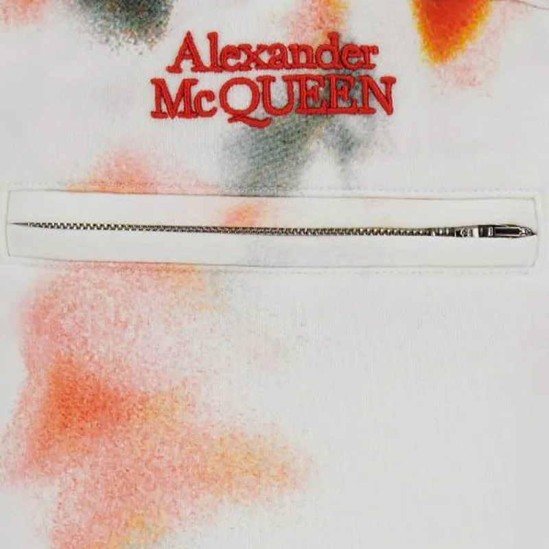 Alexander McQueen Tie Dyed Logo Embroidered Bermuda Shorts-2
