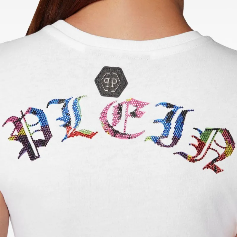 PHILIPP PLEIN Skull print Rhinestones embellishment T shirt-3