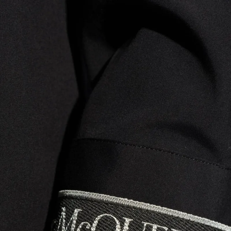 Alexander McQueen Logo Strap Buttoned Poplin Shirt-4