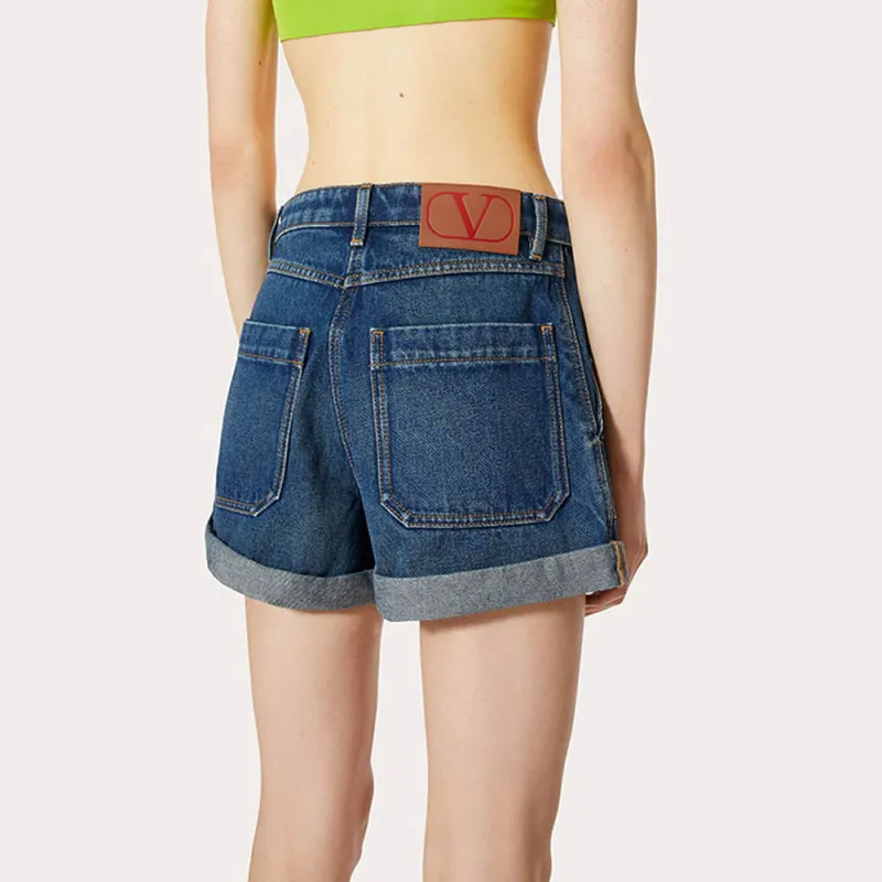 Valentino Denim Shorts Women's Blue-4