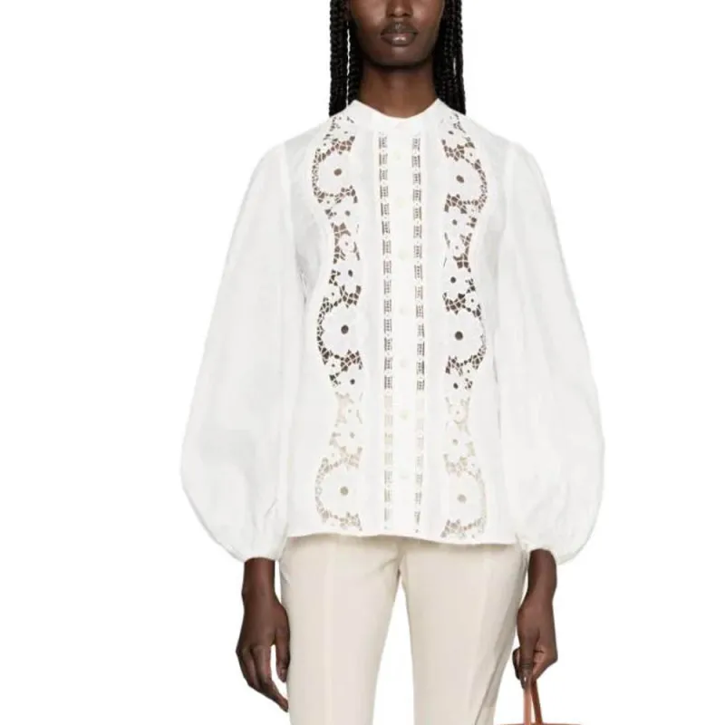Zimmermann Guipure-lace Puff-sleeve Shirt-4