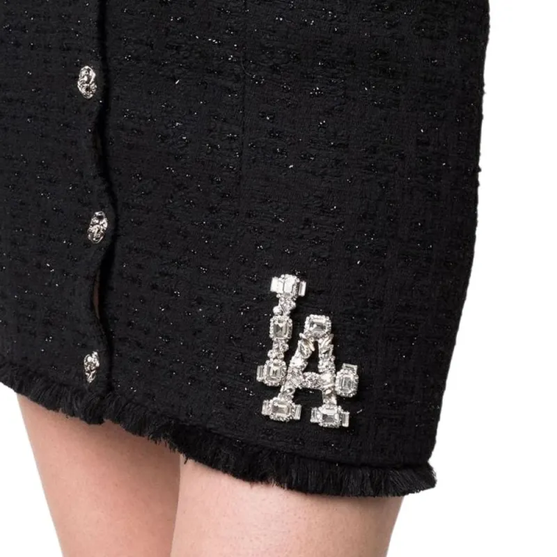 PHILIPP PLEIN Crystal Skull Tweed Short Skirt-4