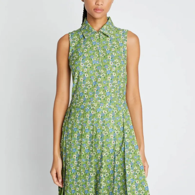 TORY BURCH SS23 Sleeveless Dress Women's Green-2