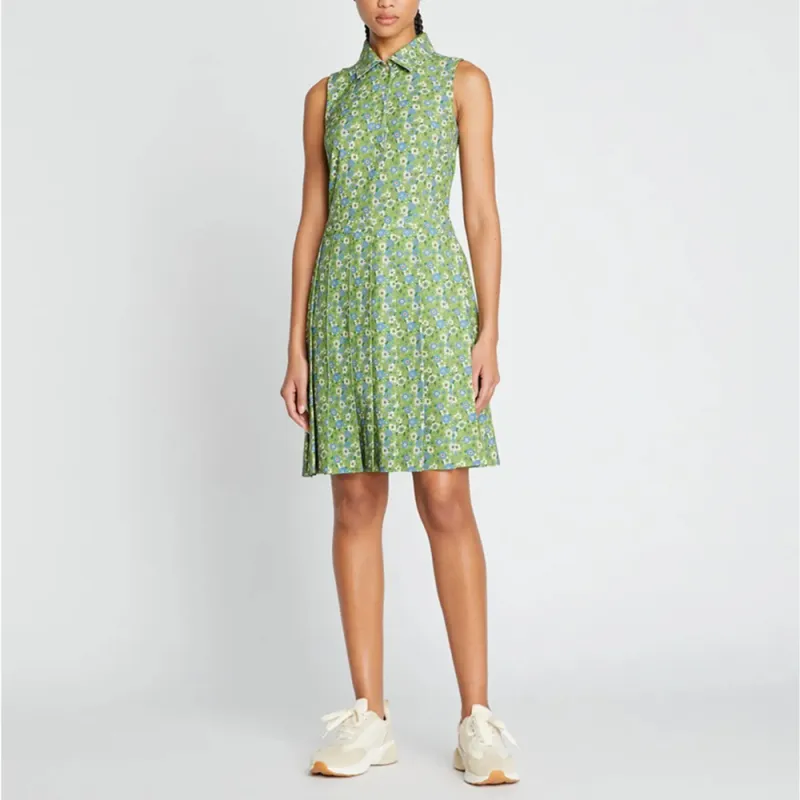 TORY BURCH SS23 Sleeveless Dress Women's Green-1