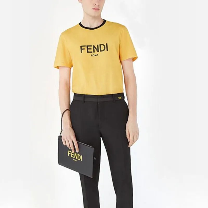 FENDI SS21 T Shirt Men's Yellow-3