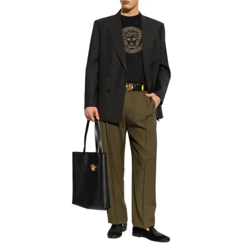 VERSACE Medusa Head Embellished Crewneck T Shirt-2