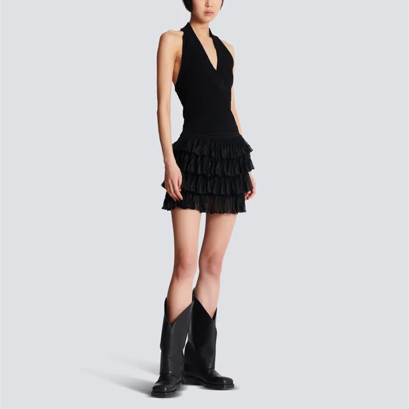 BALMAIN Cable knit Halterneck Top-4