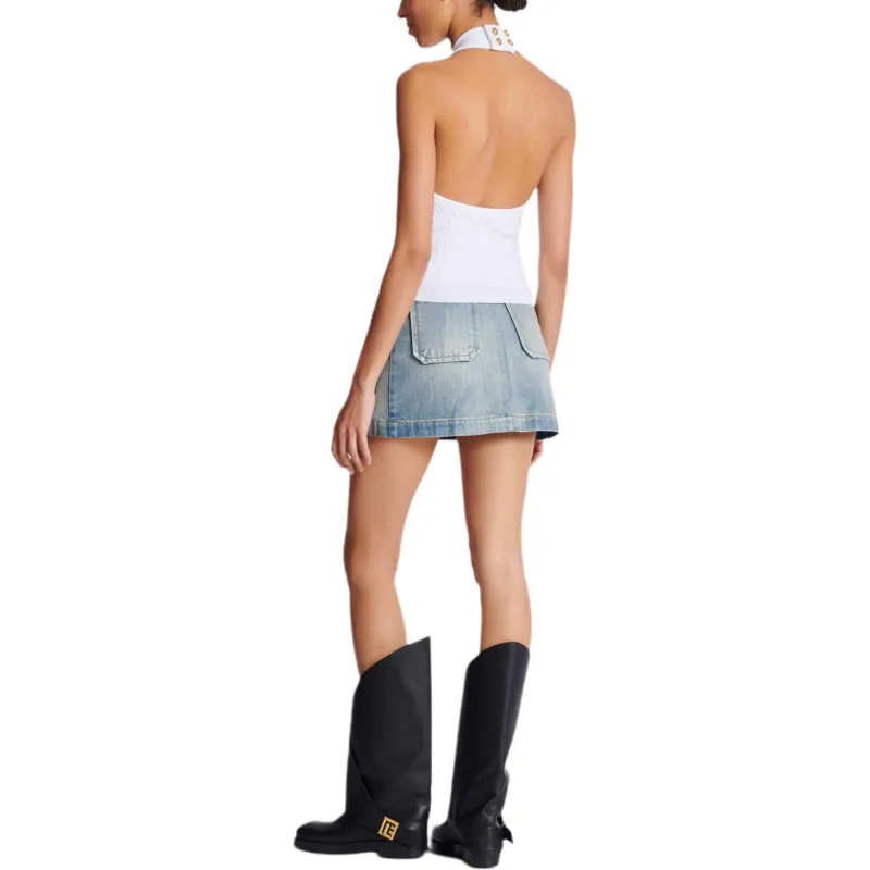 BALMAIN Cable knit Halterneck Top-3