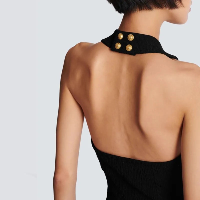 BALMAIN Cable knit Halterneck Top-6