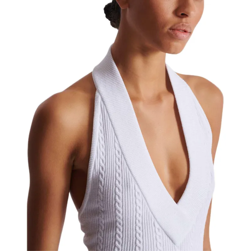 BALMAIN Cable knit Halterneck Top-6