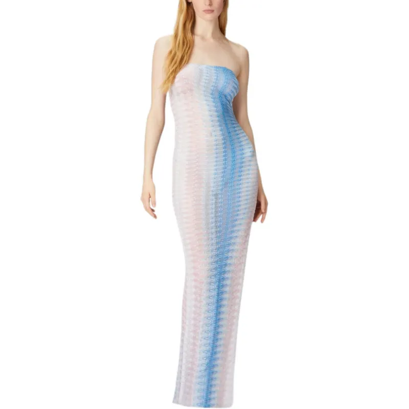MISSONI Sleeveless Dress Women's Blue Pink Gradient-2
