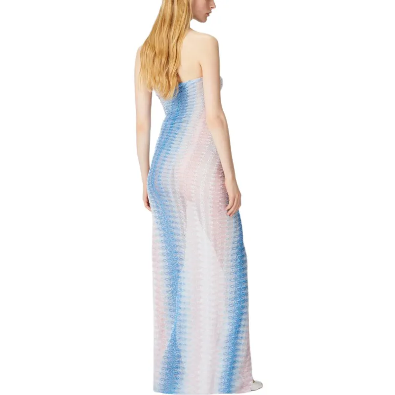 MISSONI Sleeveless Dress Women's Blue Pink Gradient-3
