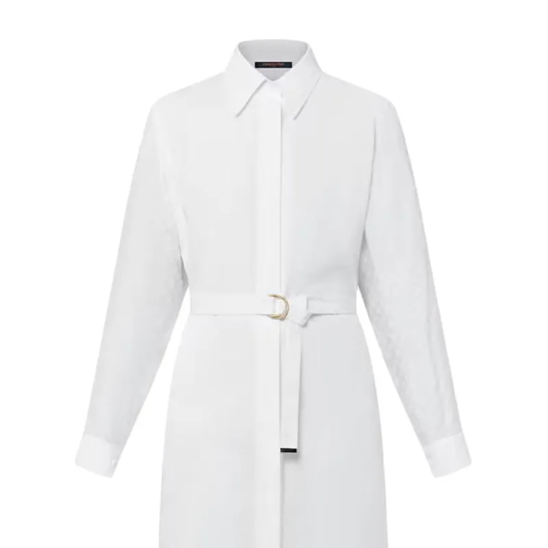 LOUIS VUITTON Long Sleeved Dress Women's White-1