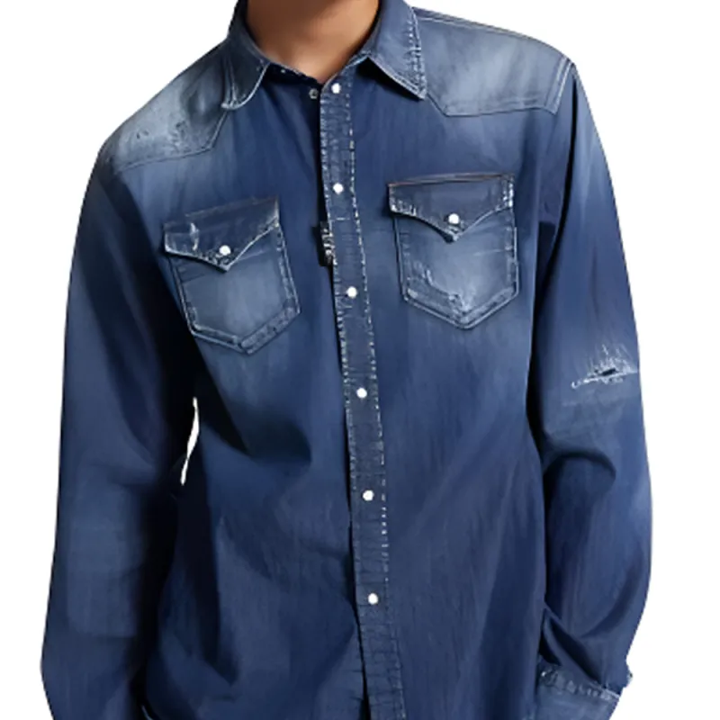 DSQUARED 2 Distressed Denim Shirt-5