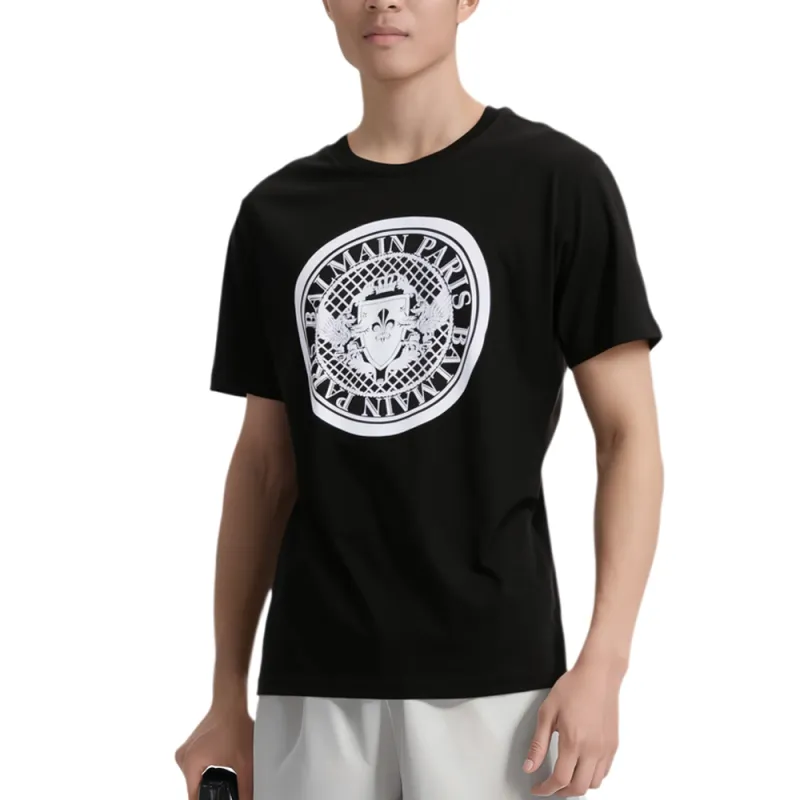 BALMAIN Logo Printed Crewneck T Shirt-2