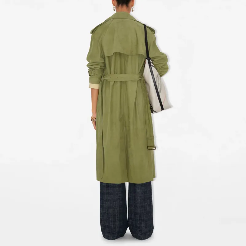 Burberry SS25 Leather Jacket Women's Green-3