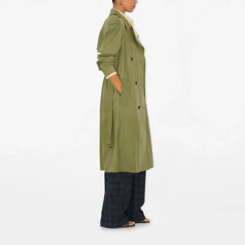 Burberry SS25 Leather Jacket Women's Green-4