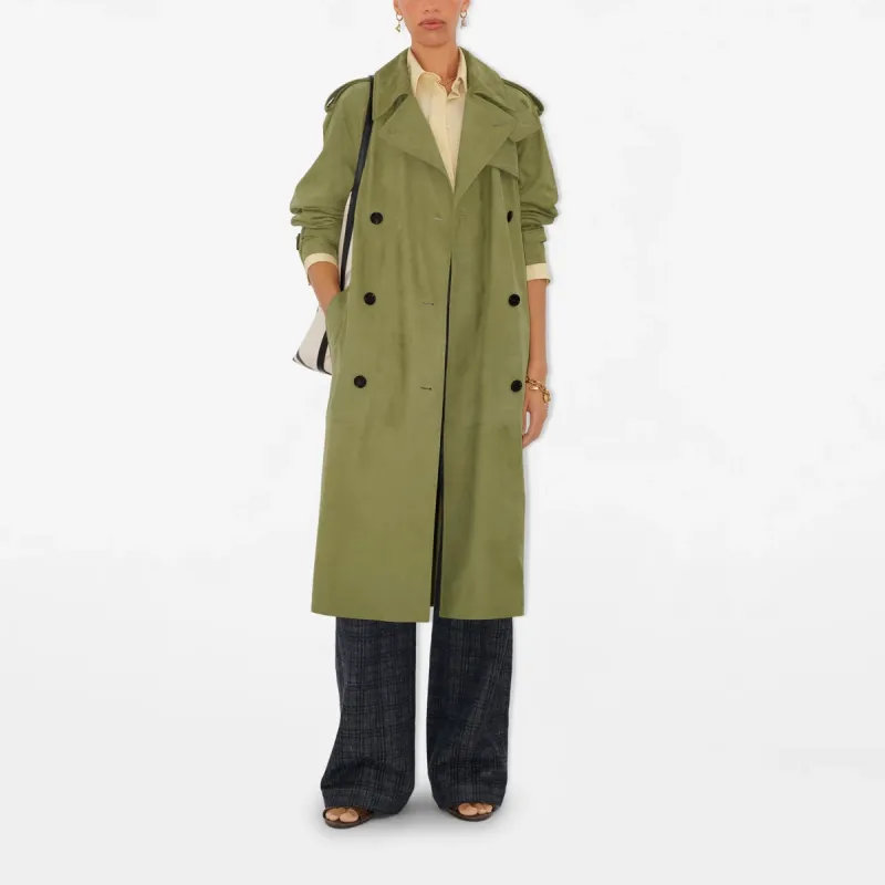 Burberry SS25 Leather Jacket Women's Green-1