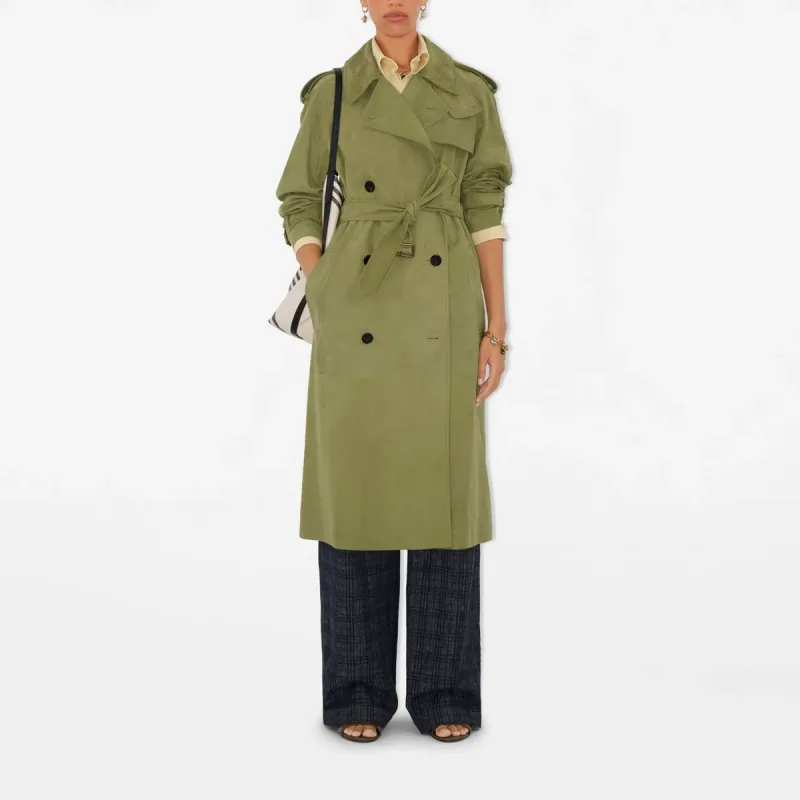 Burberry SS25 Leather Jacket Women's Green-2