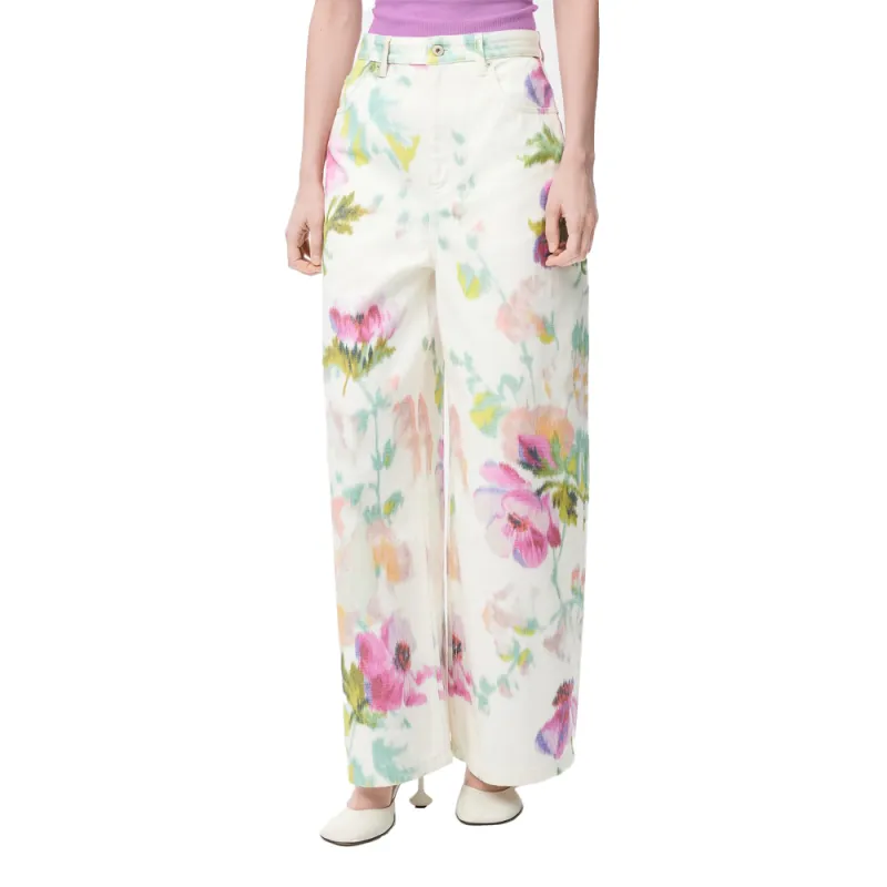 LOEWE SS25 Jeans Women's White Pink-2