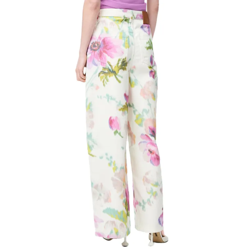 LOEWE SS25 Jeans Women's White Pink-3