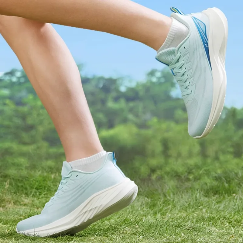 361° Cushioning, Wear Resistant Low Top Running Shoes Men's White Green-4