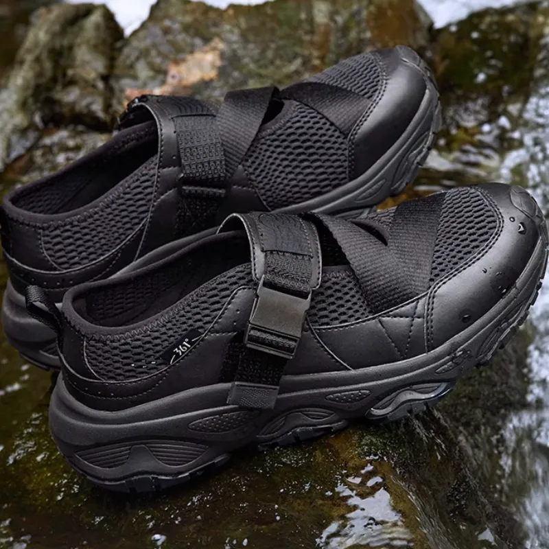 361° Cushioning Wear Resistant Low Top Outdoor Shoes Men's Black-3