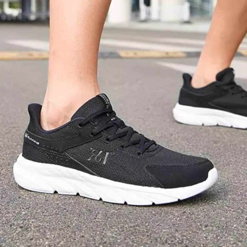 361° Cushioning, Breathable, Lightweight, Rebound Low Top Running Shoes Men's Black White-3