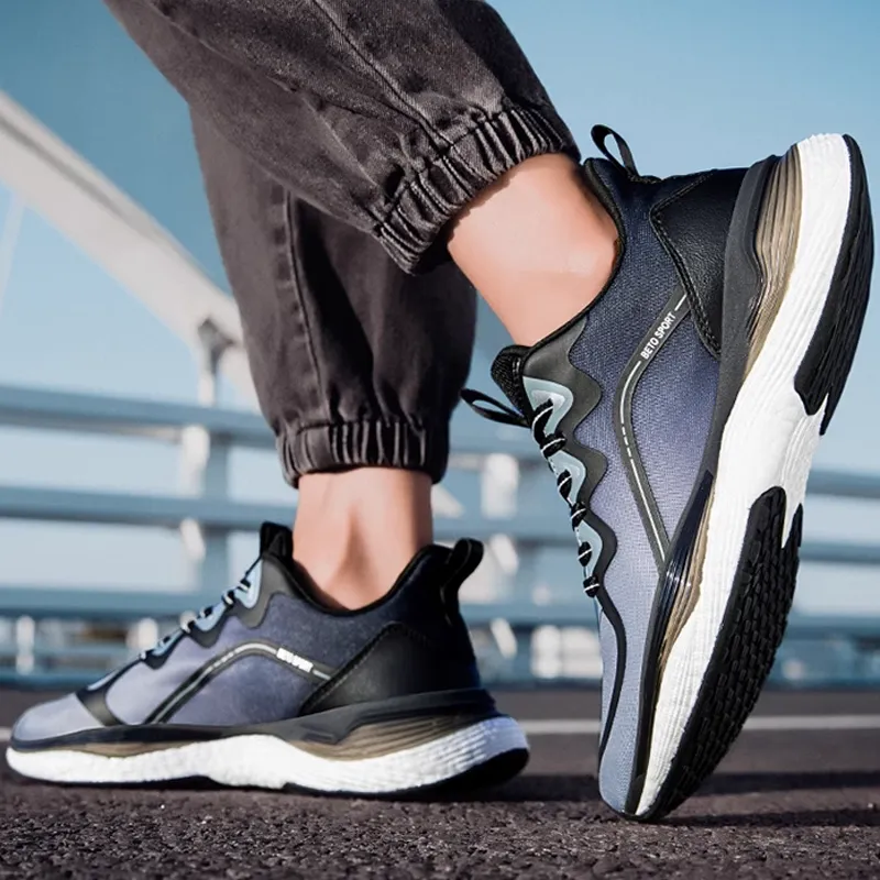 Swinsger Running Shoes Unisex Low Top Misty Rain Gray/Midnight Blue-2