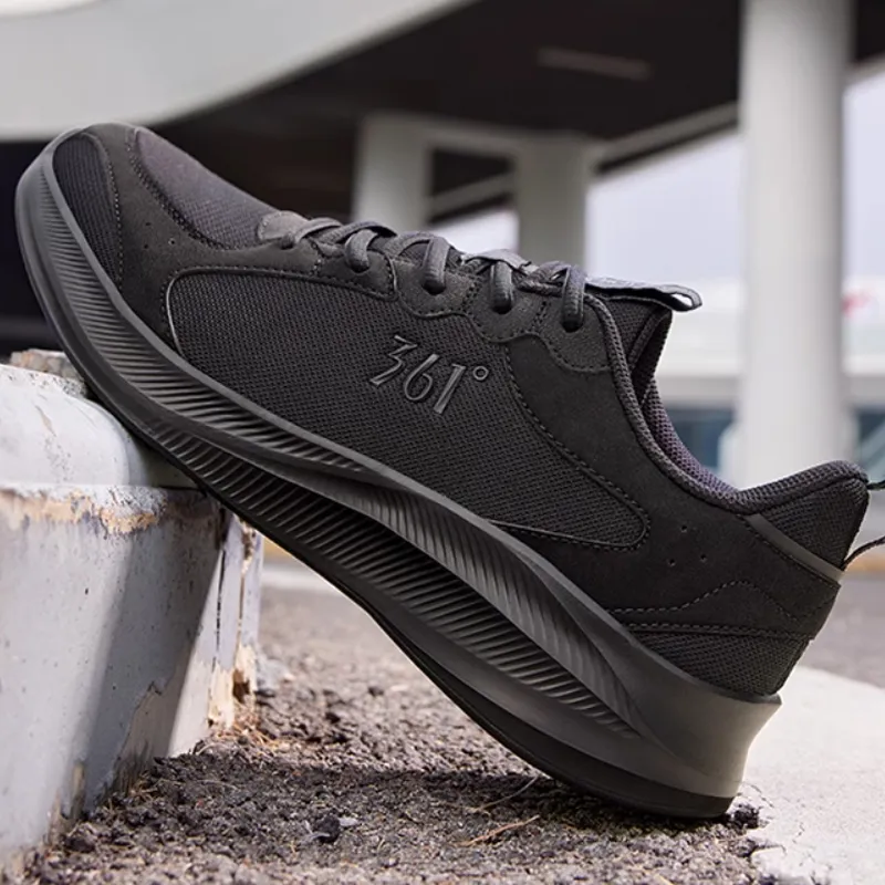 361° Anti-Slip Wear-Resistant Low-Top Running Shoes Men's Black-4
