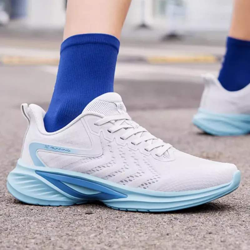 361° Cushioning Low Top Running Shoes Men's Gray Blue-3
