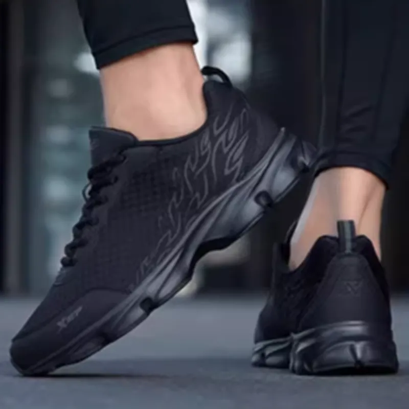 XTEP Anti-Slip And Wear-Resistant Breathable Low-Top Running Shoes Men's Black Gray-2