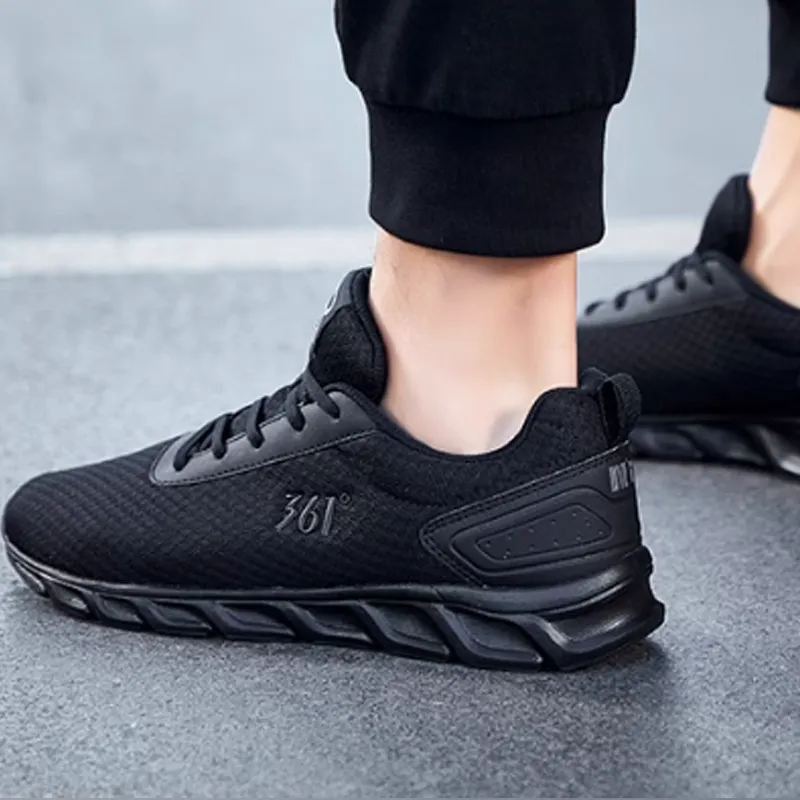 361° Cushioning Low Top Running Shoes Men's Black Gray-3